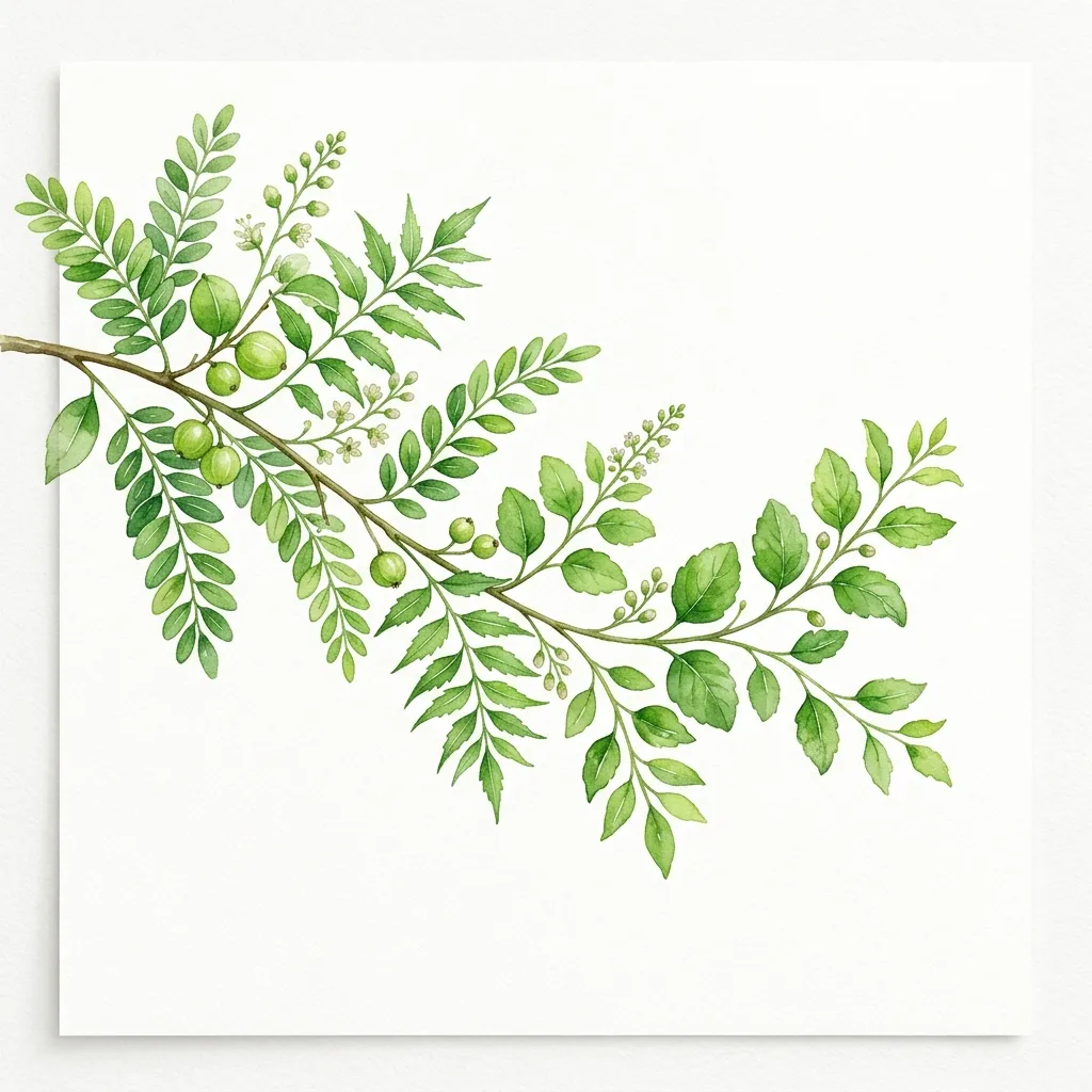 Botanical leaf left